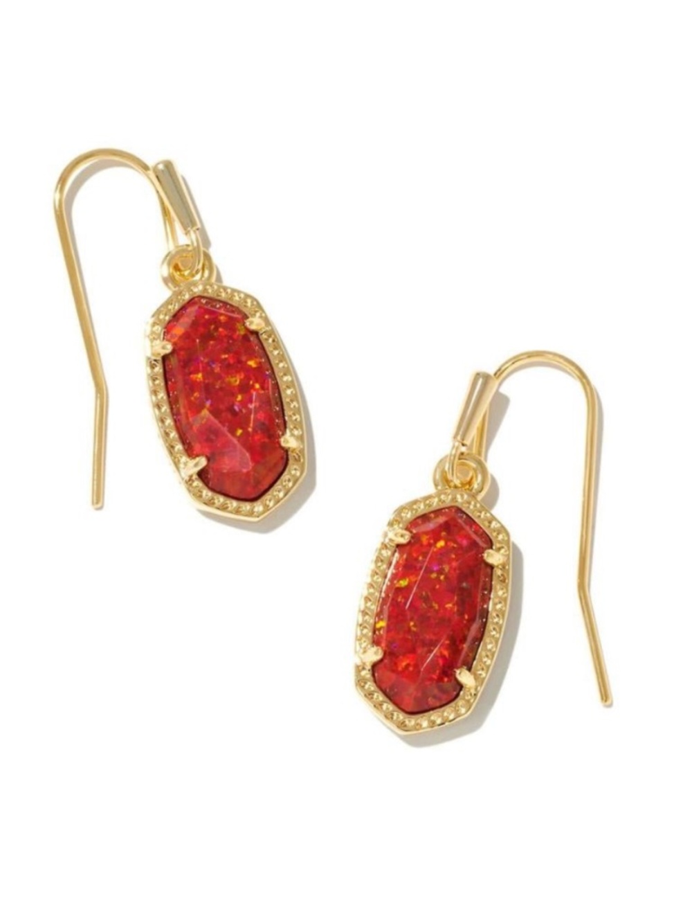 Kendra Scott Lee Drops Red Kyocera Opal Gold